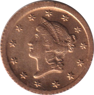 1853 GOLD ONE DOLLAR USA