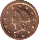 1853 GOLD ONE DOLLAR USA
