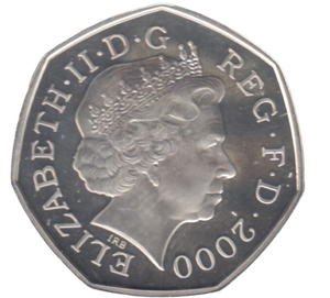 2000 SILVER PROOF 50P