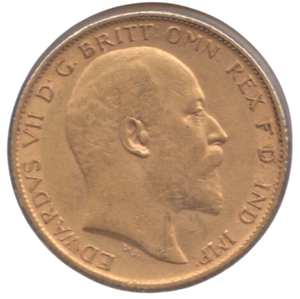 1910 GOLD HALF SOVEREIGN ( EF )