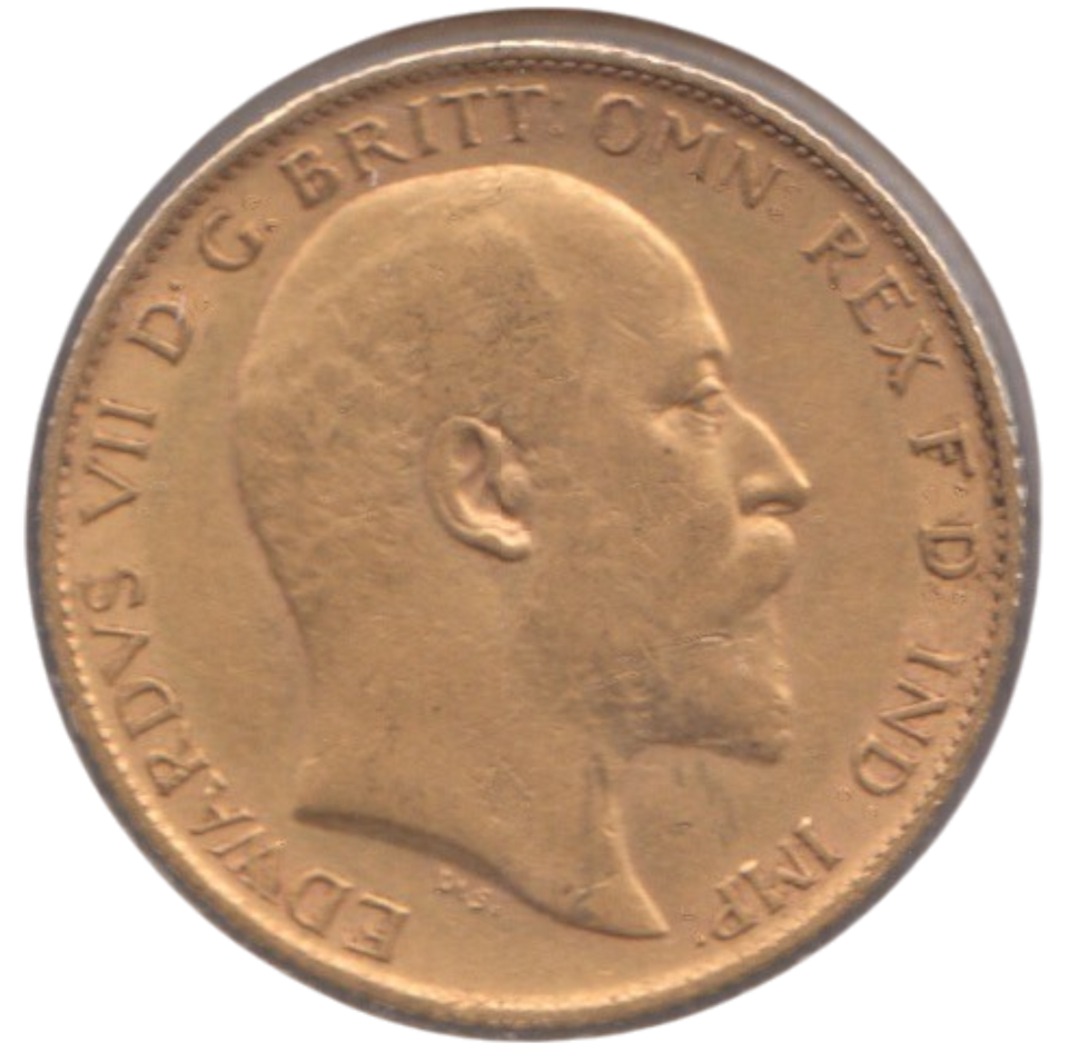 1910 GOLD HALF SOVEREIGN ( EF )
