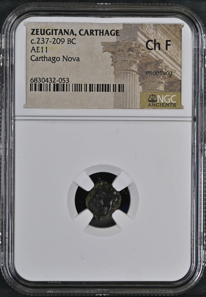 ZEUGITANA, CARTHAGE c.237 - 209 BC AE11 CARTHAGO NOVA Ch F NGC ANCIENTS - NGC OTHER COINS - Cambridgeshire Coins