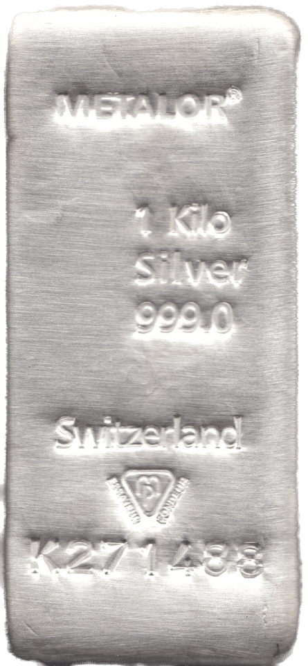 1 KILO SWITZERLAND SILVER METALOR BAR 999.0 SILVER BULLION - SILVER BARS - Cambridgeshire Coins