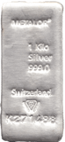 1 KILO SWITZERLAND SILVER METALOR BAR 999.0 SILVER BULLION - SILVER BARS - Cambridgeshire Coins