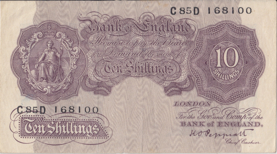 10 SHILLINGS BANKNOTE PEPPIATT REF SHILL-38 - 10 Shillings Banknotes - Cambridgeshire Coins