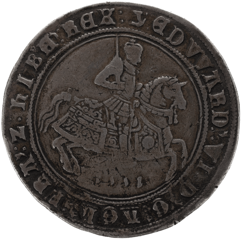 1551 CROWN ( GF ) EDWARD VI DATE BELOW HORSE SHIELD ON CROSS - CROWN - Cambridgeshire Coins