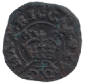 1625 - 1649 HARRINGTON ROSE FARTHING CHARLES 1ST - Hammered Coins - Cambridgeshire Coins