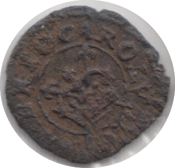 1638 - 1649 CHARLES I ROSE FARTHING - Hammered Coins - Cambridgeshire Coins