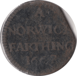 1667 FARTHING TOKEN NORWICH - FARTHING TOKEN - Cambridgeshire Coins
