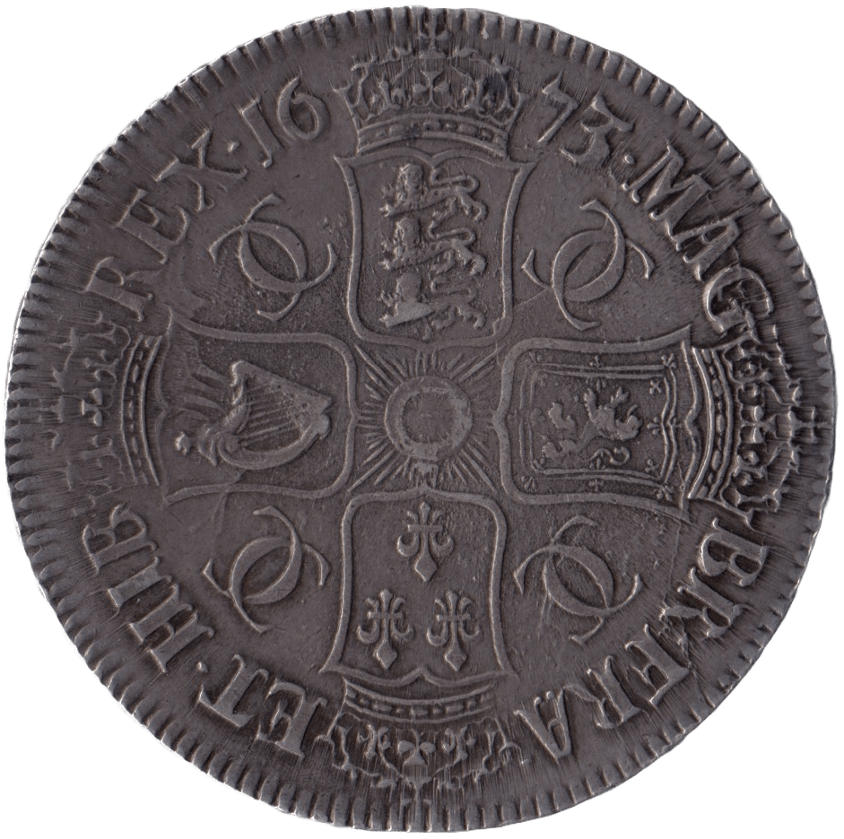 1673 CROWN CHARLES II ( EF ) QUINTO - Crown - Cambridgeshire Coins
