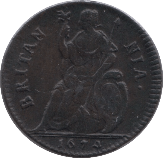 1674 FARTHING ( EF ) - Farthing - Cambridgeshire Coins