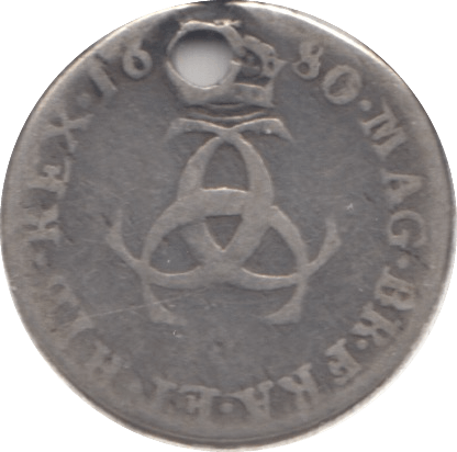 1680 MAUNDY THREEPENCE ( FAIR ) HOLED - Maundy Coins - Cambridgeshire Coins