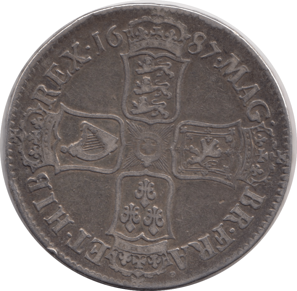 1687 CROWN ( GVF ) TERTIO - CROWN - Cambridgeshire Coins