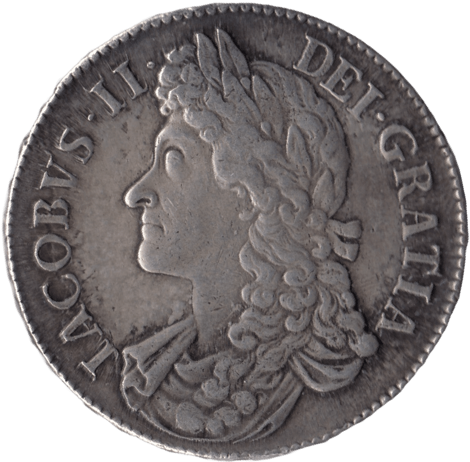 1687 CROWN JAMES II ( AUNC ) TERTIO - Crown - Cambridgeshire Coins