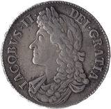 1687 CROWN JAMES II ( AUNC ) TERTIO - Crown - Cambridgeshire Coins