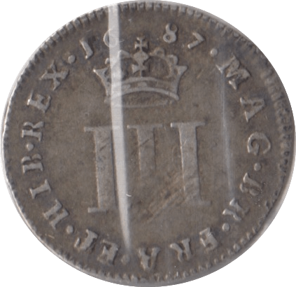 1687 MAUNDY THREEPENCE ( FINE ) - MAUNDY THREEPENCE - Cambridgeshire Coins