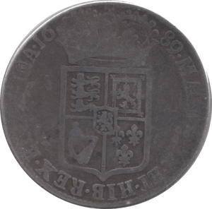 1689 HALFCROWN ( FINE ) - Halfcrown - Cambridgeshire Coins