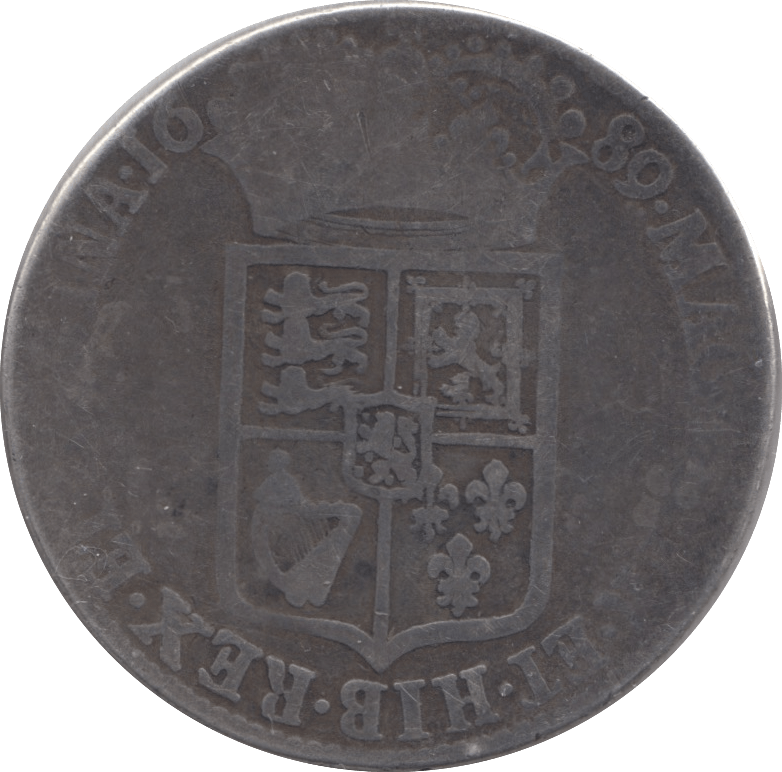 1689 HALFCROWN ( FINE ) - Halfcrown - Cambridgeshire Coins