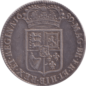 1689 HALFCROWN ( VF ) - Halfcrown - Cambridgeshire Coins