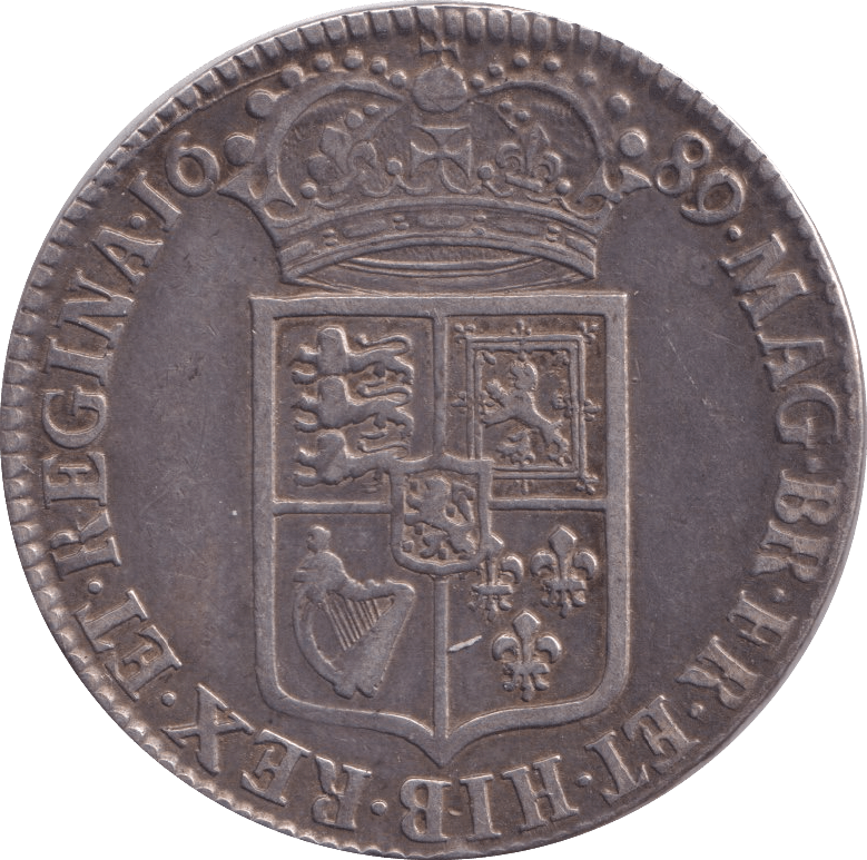 1689 HALFCROWN ( VF ) - Halfcrown - Cambridgeshire Coins