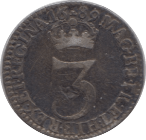 1689 MAUNDY THREEPENCE ( GF ) 2 - Maundy Coins - Cambridgeshire Coins