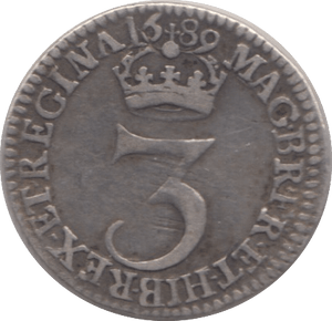 1689 MAUNDY THREEPENCE ( VF ) - Maundy Coins - Cambridgeshire Coins