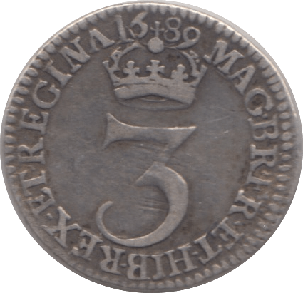 1689 MAUNDY THREEPENCE ( VF ) - Maundy Coins - Cambridgeshire Coins