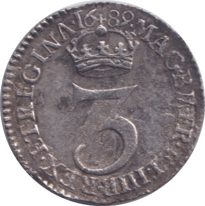 1689 MAUNDY THREEPENCE ( VF ) - MAUNDY THREEPENCE - Cambridgeshire Coins