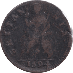 1694 FARTHING ( FAIR ) - Farthing - Cambridgeshire Coins
