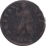 1694 FARTHING ( FAIR ) - Farthing - Cambridgeshire Coins