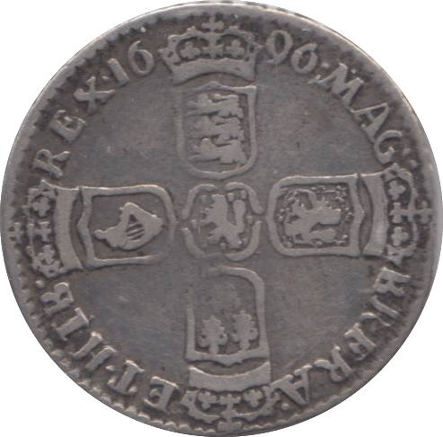 1696 SIXPENCE ( GF ) 5 - Sixpence - Cambridgeshire Coins