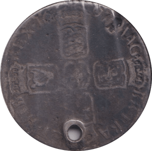 1697 SHILLING ( FAIR ) HOLED - Shilling - Cambridgeshire Coins