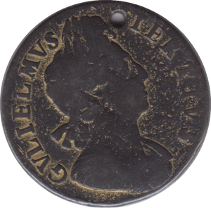 1700 HALFPENNY ( FAIR ) HOLED 8 - HALFPENNY - Cambridgeshire Coins