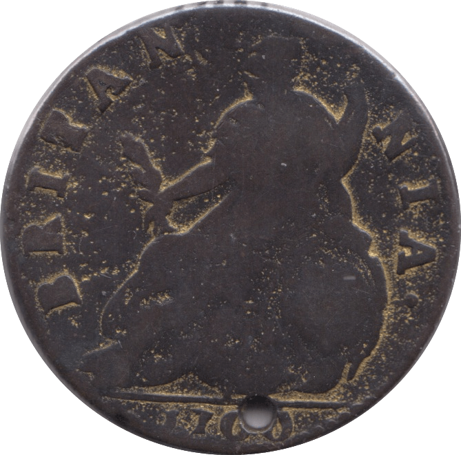 1700 HALFPENNY ( FAIR ) HOLED 8 - HALFPENNY - Cambridgeshire Coins