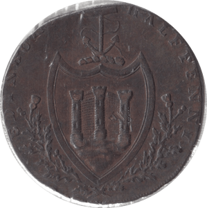 1701 HALFPENNY TOKEN EDINBURGH - HALFPENNY TOKEN - Cambridgeshire Coins