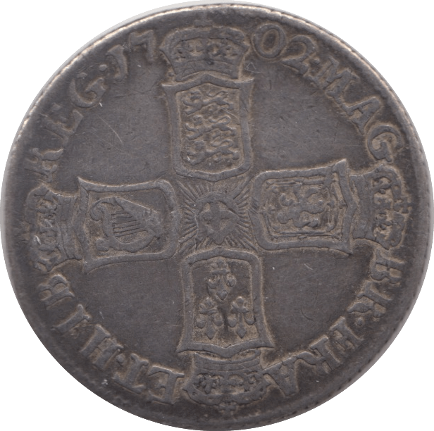 1702 SHILLING ( FINE ) 3 - Shilling - Cambridgeshire Coins
