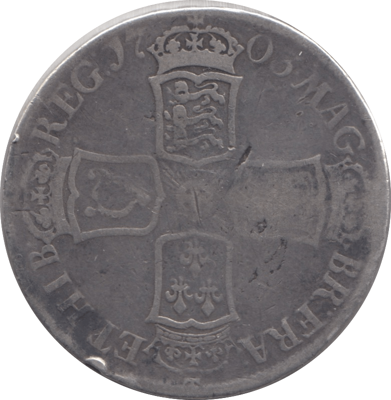 1703 HALFCROWN VIRGO ( FINE ) - Halfcrown - Cambridgeshire Coins