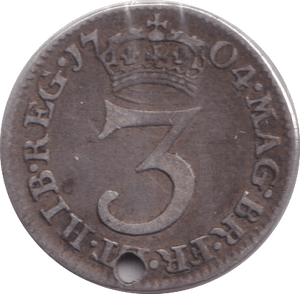 1704 MAUNDY THREEPENCE ( GF ) - Maundy Coins - Cambridgeshire Coins