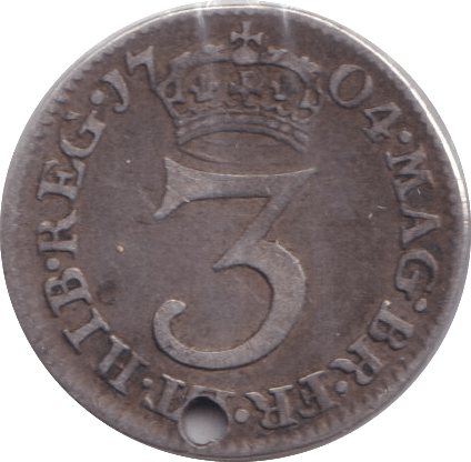 1704 MAUNDY THREEPENCE ( GF ) - Maundy Coins - Cambridgeshire Coins
