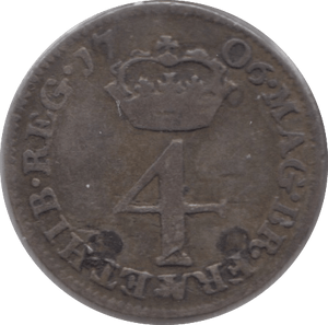 1706 FOURPENCE ( FINE ) - Fourpence - Cambridgeshire Coins