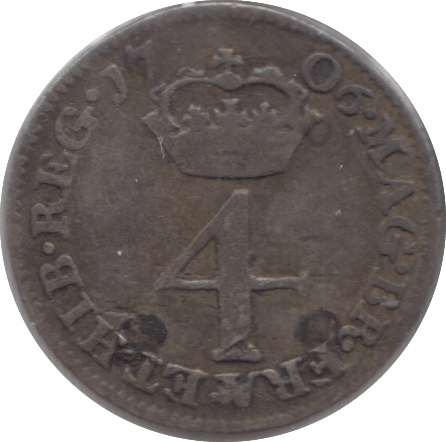 1706 FOURPENCE ( FINE ) - Fourpence - Cambridgeshire Coins