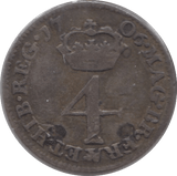 1706 FOURPENCE ( FINE ) - Fourpence - Cambridgeshire Coins