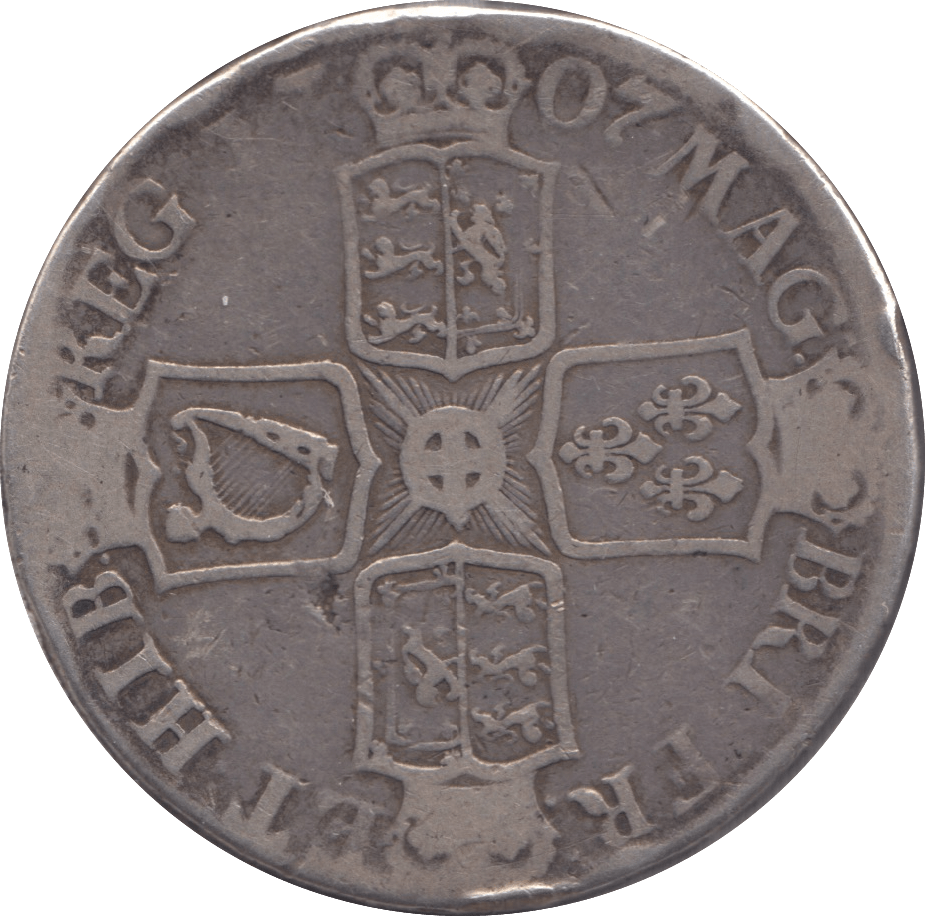 1707 CROWN ( F ) SEXTO E BELOW - CROWN - Cambridgeshire Coins