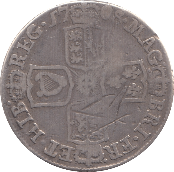 1708 HALFCROWN ( FINE ) E - HALFCROWN - Cambridgeshire Coins