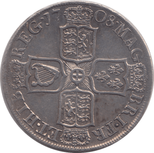 1708 HALFCROWN ( GVF ) - Halfcrown - Cambridgeshire Coins