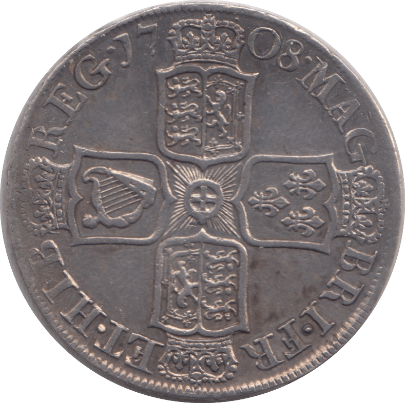 1708 HALFCROWN ( GVF ) - Halfcrown - Cambridgeshire Coins