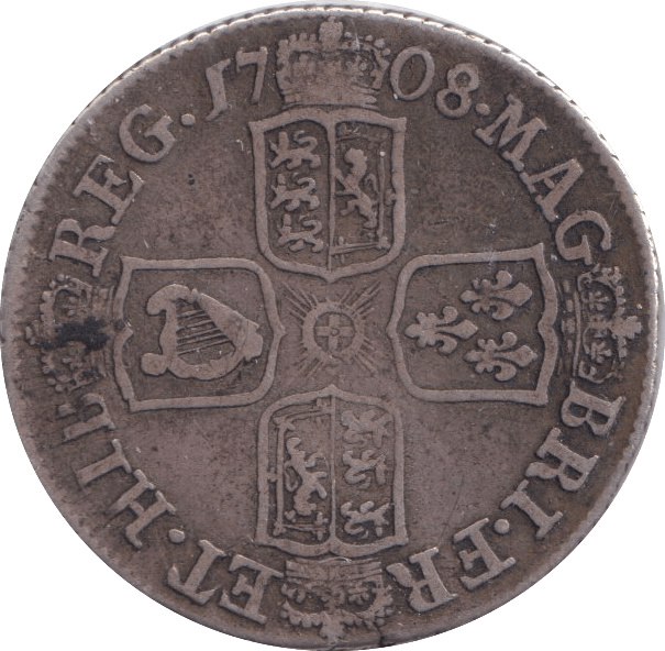 1708 SHILLING ( FINE ) - Shilling - Cambridgeshire Coins