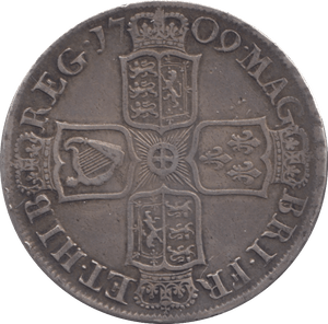 1709 HALFCROWN ( FAIR ) - Halfcrown - Cambridgeshire Coins