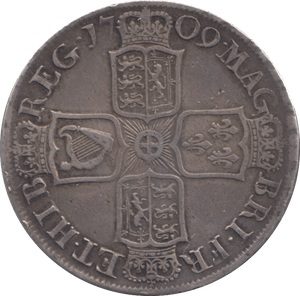 1709 HALFCROWN ( VF ) - Halfcrown - Cambridgeshire Coins