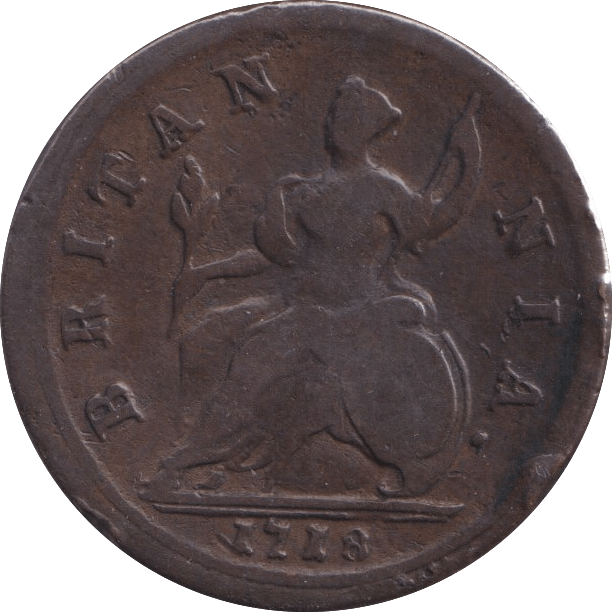 1718 HALFPENNY ( GF ) - HALFCROWN - Cambridgeshire Coins